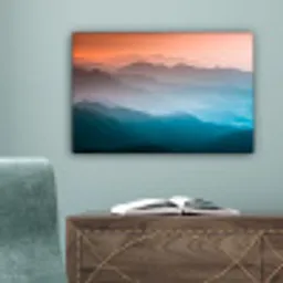 Bergen - Zon - Oranje - Natuur canvas 2cm klein -sfeer4