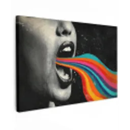 Mond - Golven - Regenboog canvas 2cm klein -z3d