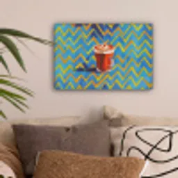 Mok - Koffie - Zigzag - Slagroom canvas 2cm klein -sfeer1
