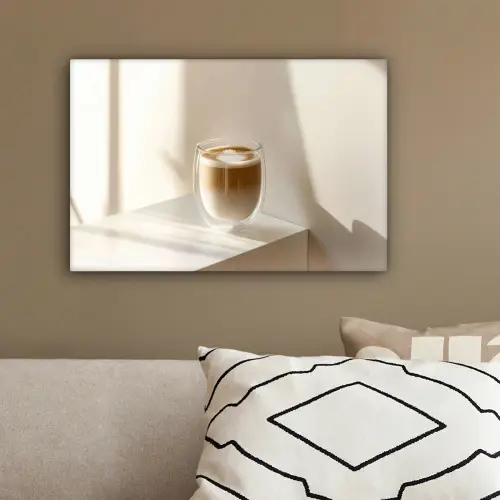 Mok - Latte - Minimalistisch - Schaduw canvas 2cm klein -sfeer3