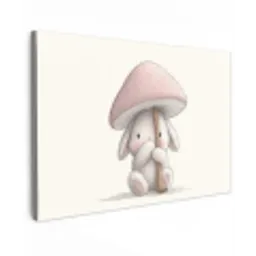 Paddenstoel - Konijn - Roze canvas 2cm klein -z3d