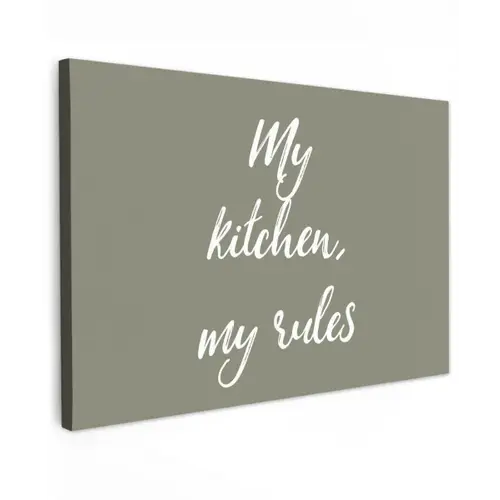 My kitchen, my rules - Spreuken - Quotes canvas 2cm klein -z3d