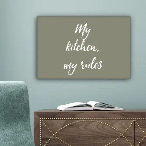 My kitchen, my rules - Spreuken - Quotes canvas 2cm klein -sfeer4