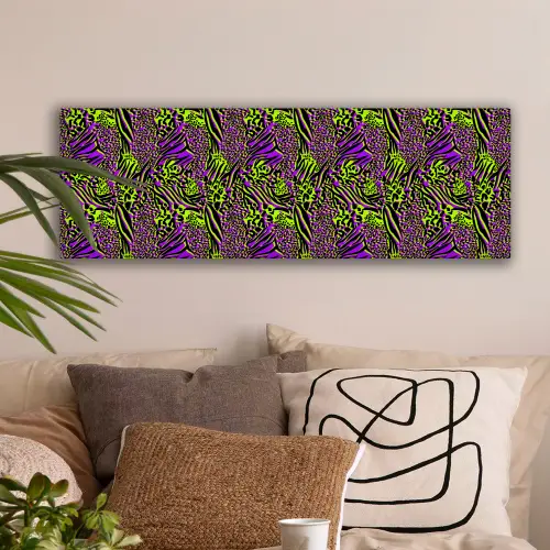 Neon - Paars - Dieren - Patroon canvas 2cm klein 828 -sfeer1