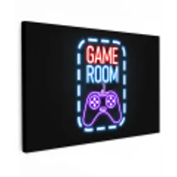 Neon - Quotes - Game room - Controller - Zwart canvas 2cm klein -z3d