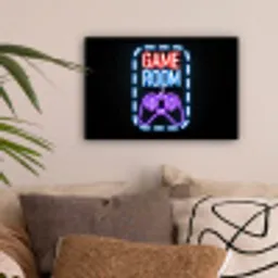 Neon - Quotes - Game room - Controller - Zwart canvas 2cm klein -sfeer1