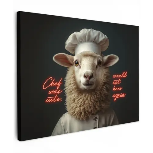 neon-schaap-koksmuts-5-4 canvas 2cm klein -z3d