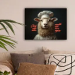 neon-schaap-koksmuts-5-4 canvas 2cm klein -sfeer1