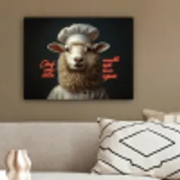 neon-schaap-koksmuts-5-4 canvas 2cm klein -sfeer3