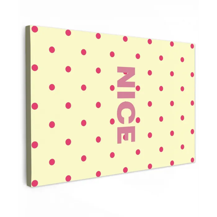 Nice - Stippen - Roze - Geel canvas 2cm klein -z3d