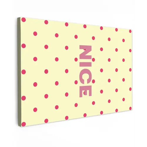Nice - Stippen - Roze - Geel canvas 2cm klein -z3d