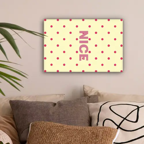 Nice - Stippen - Roze - Geel canvas 2cm klein -sfeer1