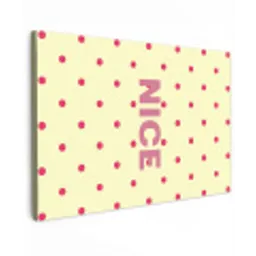 Nice - Stippen - Roze - Geel canvas 2cm klein -z3d