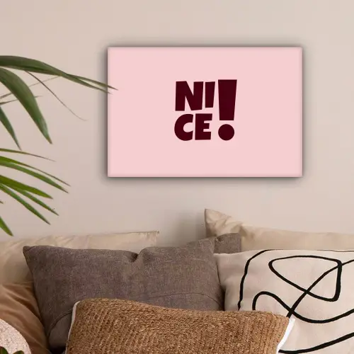 Nice - Uitroepteken - Roze canvas 2cm klein -sfeer1