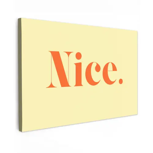 Nice - Oranje - Geel - Minimalistisch canvas 2cm klein -z3d