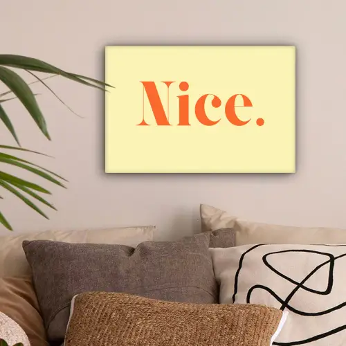 Nice - Oranje - Geel - Minimalistisch canvas 2cm klein -sfeer1