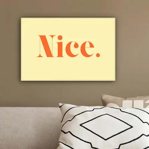 Nice - Oranje - Geel - Minimalistisch canvas 2cm klein -sfeer3