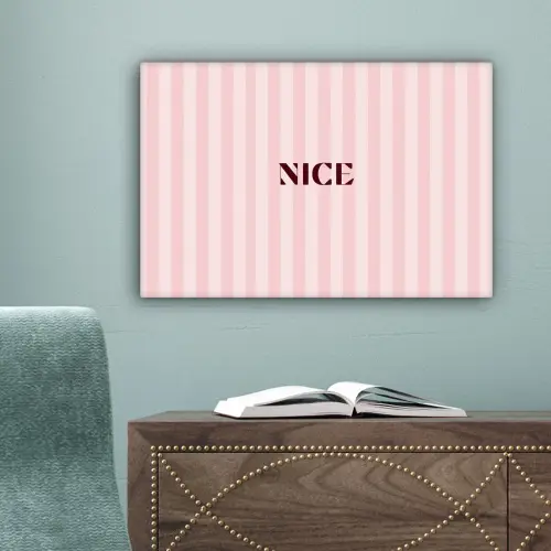 Nice - Strepen - Roze canvas 2cm klein -sfeer4