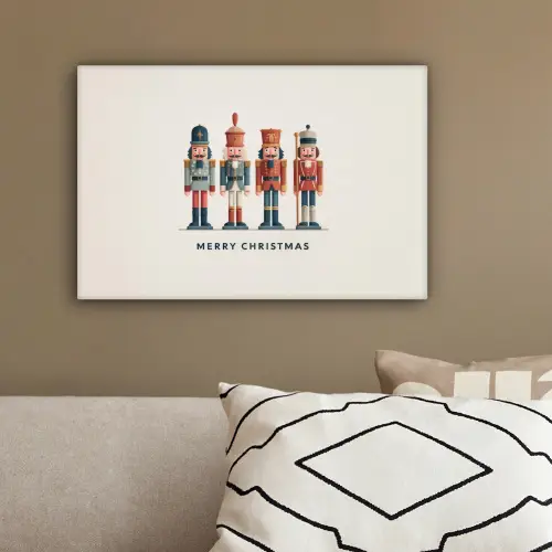 Notenkrakers - Minimalistisch - Kerst - Beige canvas 2cm klein -sfeer3