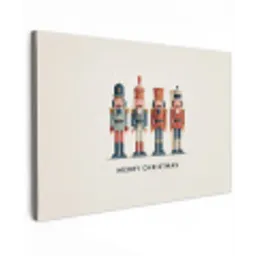 Notenkrakers - Minimalistisch - Kerst - Beige canvas 2cm klein -z3d