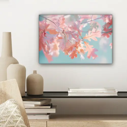Eikenbladeren - Takken - Roze canvas 2cm klein -sfeer6
