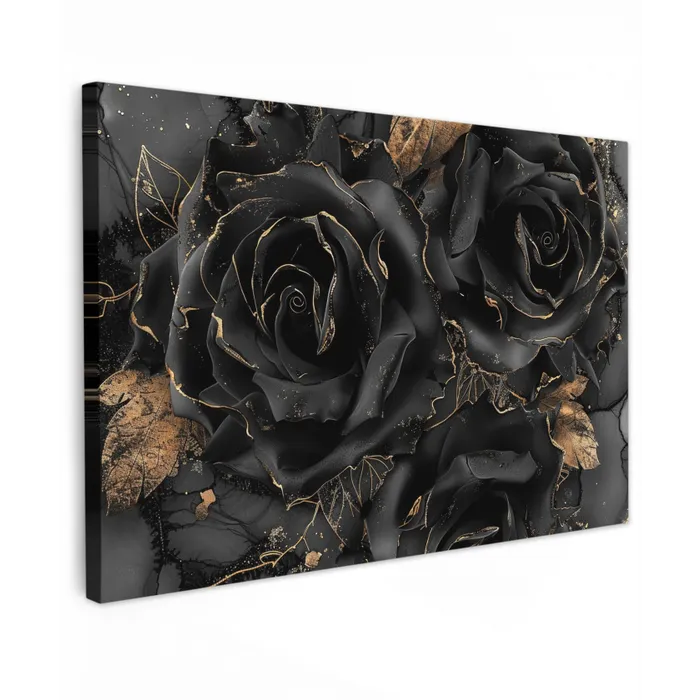 Obsidiaan - Zwart - Goud - Patroon canvas 2cm klein -z3d
