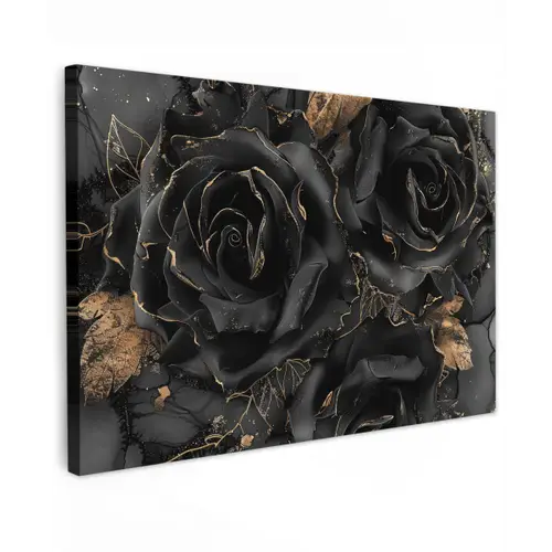 Obsidiaan - Zwart - Goud - Patroon canvas 2cm klein -z3d