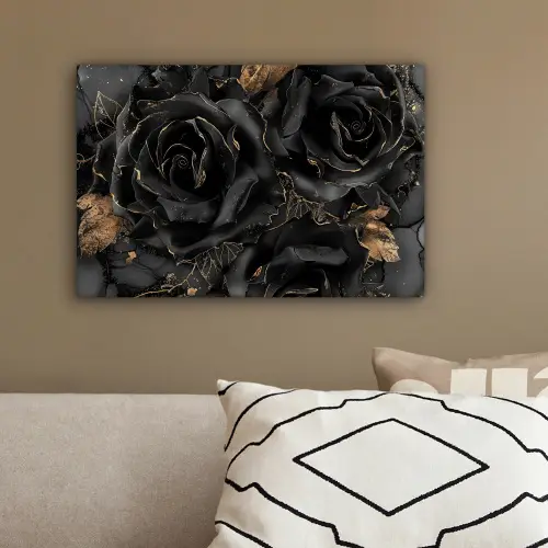 Obsidiaan - Zwart - Goud - Patroon canvas 2cm klein -sfeer3