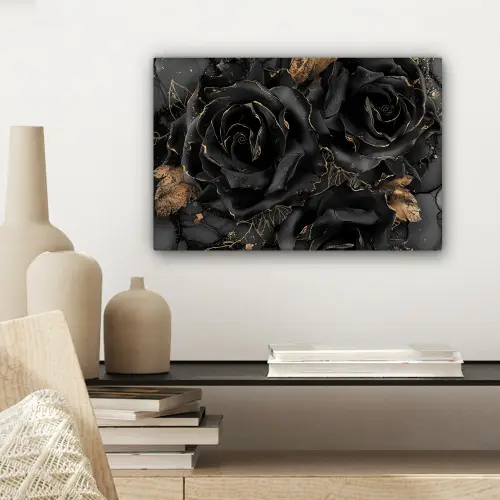 Obsidiaan - Zwart - Goud - Patroon canvas 2cm klein -sfeer6