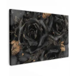 Obsidiaan - Zwart - Goud - Patroon canvas 2cm klein -z3d