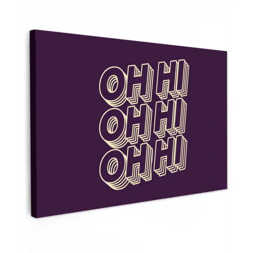 Oh hi - Paars - 3D canvas 2cm klein -z3d