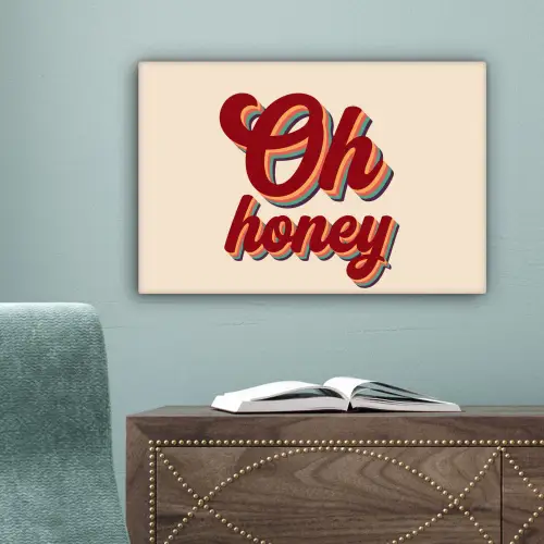 Oh honey - Rood - Schaduw canvas 2cm klein -sfeer4