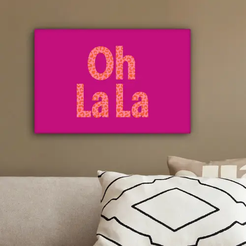 Oh la la - Luipaardprint - Roze canvas 2cm klein -sfeer3