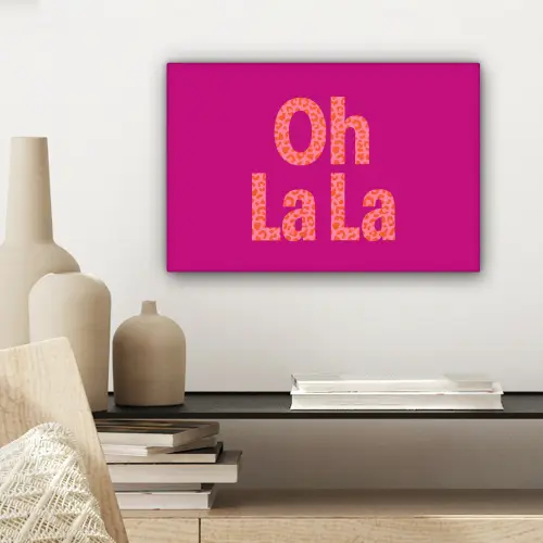 Oh la la - Luipaardprint - Roze canvas 2cm klein -sfeer6