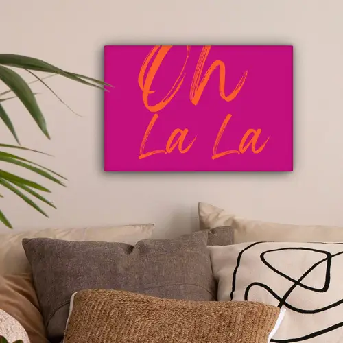 Oh la la - Oranje - Roze canvas 2cm klein -sfeer1