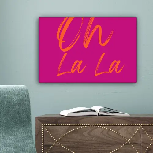 Oh la la - Oranje - Roze canvas 2cm klein -sfeer4