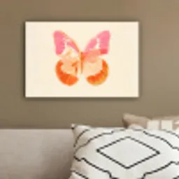 Oranje - Vlinder - Minimalistisch canvas 2cm klein -sfeer3