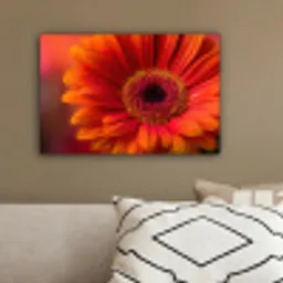 Oranje - Gerbera - Intens canvas 2cm klein -sfeer3