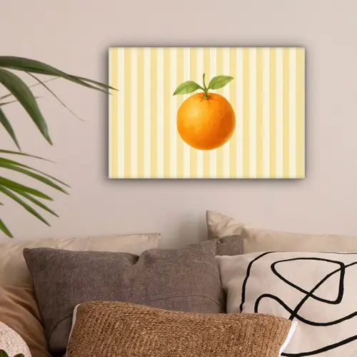 Sinaasappel - Strepen - Oranje - Zomers canvas 2cm klein -sfeer1