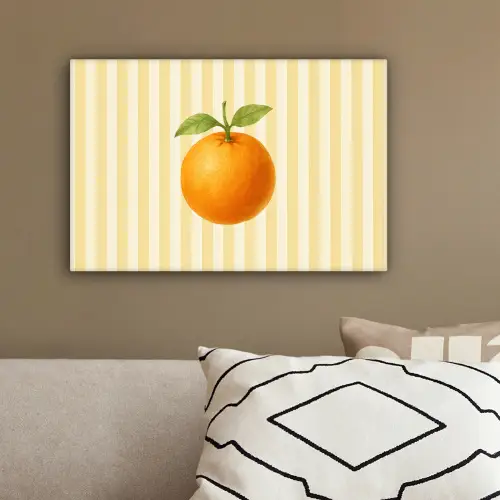 Sinaasappel - Strepen - Oranje - Zomers canvas 2cm klein -sfeer3