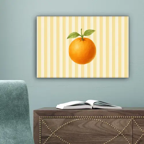 Sinaasappel - Strepen - Oranje - Zomers canvas 2cm klein -sfeer4