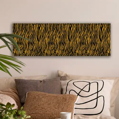 Oranje - Tijger - Zwart - Patroon canvas 2cm klein 828 -sfeer1
