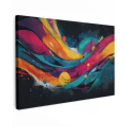 Banen - Golven - Kleurrijk - Abstract canvas 2cm klein -z3d