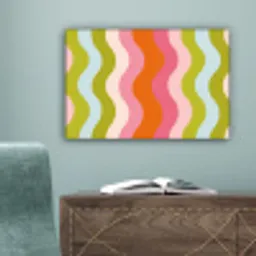 Banen - Golven - Kleurrijk - Verticaal canvas 2cm klein -sfeer4