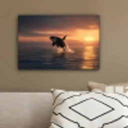 Orka - Zee - Zonsondergang canvas 2cm klein -sfeer3