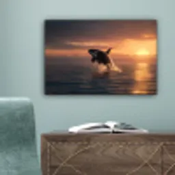 Orka - Zee - Zonsondergang canvas 2cm klein -sfeer4