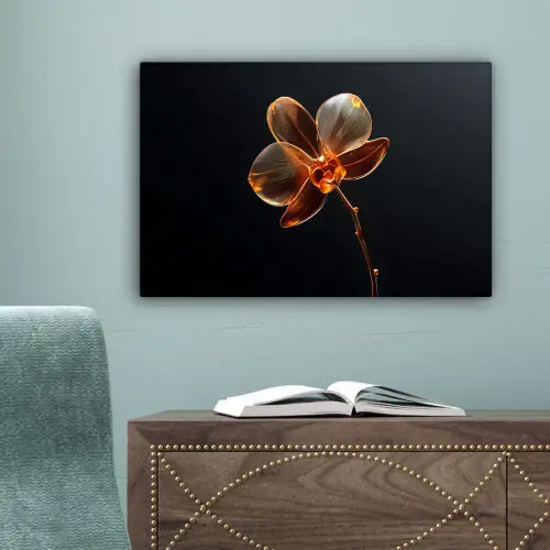 Orchidee - Doorzichtig - Bloem canvas 2cm klein -sfeer4