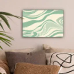 Organische lijnen - Mintgroen - Marmer canvas 2cm klein -sfeer1