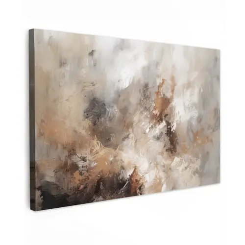 Verf - Abstract - Beige - Kunst canvas 2cm klein -z3d