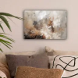 Verf - Abstract - Beige - Kunst canvas 2cm klein -sfeer1